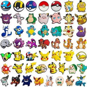 50 pcs pokemon Shoe Charms For CROCS